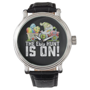 Die Eierjagd ist an sonnigen Ostern. Armbanduhr