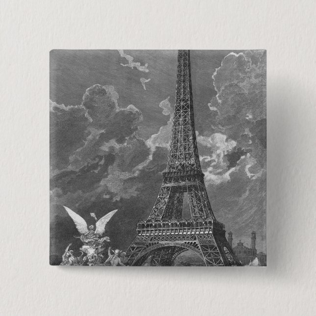 Die Eiffel-Turm-universelle Ausstellung Button (Vorderseite)