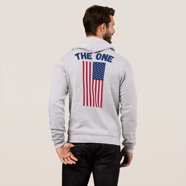 Die eine amerikanische Flagge Original Patriotisch Hoodie (Schwarz voll)