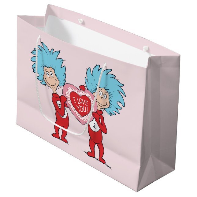 Die eine Sache zwei ich Liebe Sie Große Geschenktüte (Vorderseite Schrägansicht)