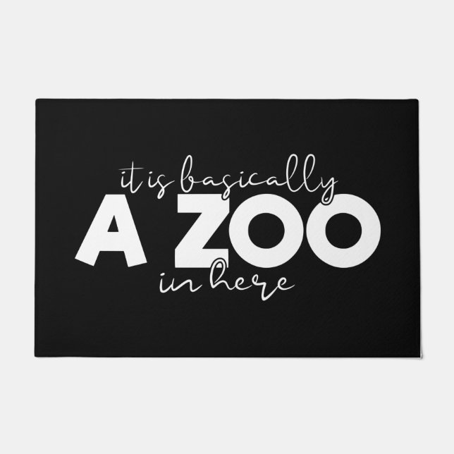 Die Eingangstüre ist im Grunde ein Zoo Schwarz-wei Fußmatte (Vorderseite)