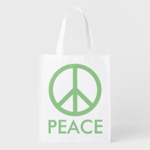 Die Einkaufstasche für das Friedenssymbol in den F