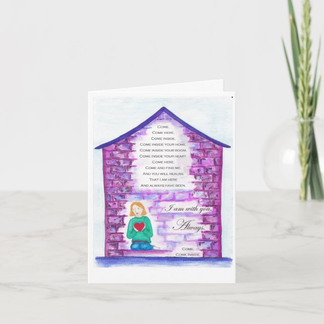 "Die Einladung" schön illustrierte Gedichtkarte Karte (Vorderseite)