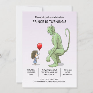 Die Einladung von Mädchen und Troll zum Geburtstag