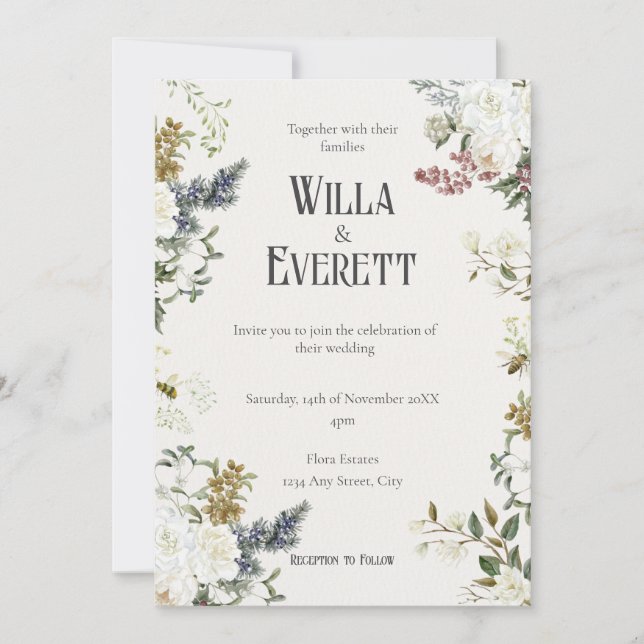 Die Einladung zur Hochzeit im Gilded Garden (Vorderseite)