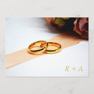Die Einladung zur Hochzeit - Ring und Rose