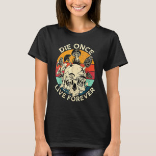 Die Einmal leben Forellenpilz Skull Vintag Mycol T-Shirt