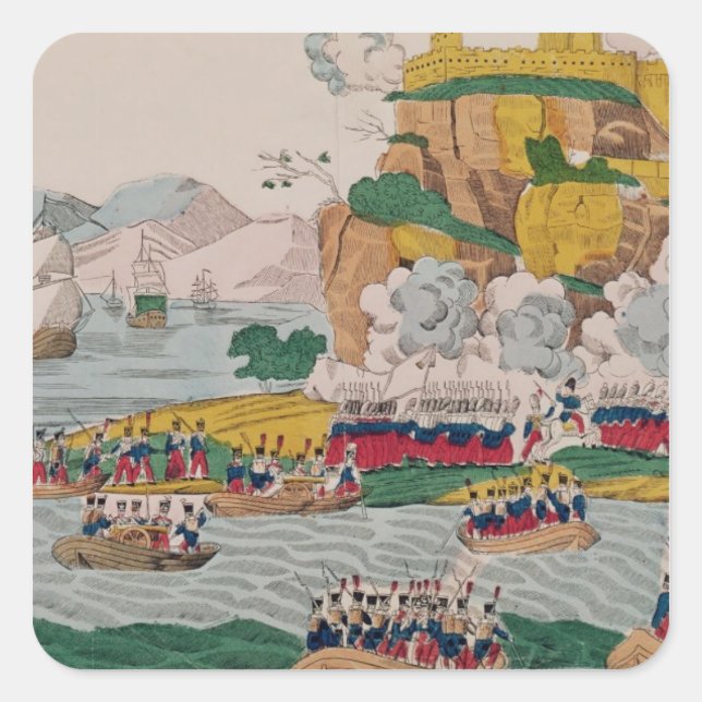 Die Einnahme Algiers durch die Franzosen Quadratischer Aufkleber (Vorderseite)