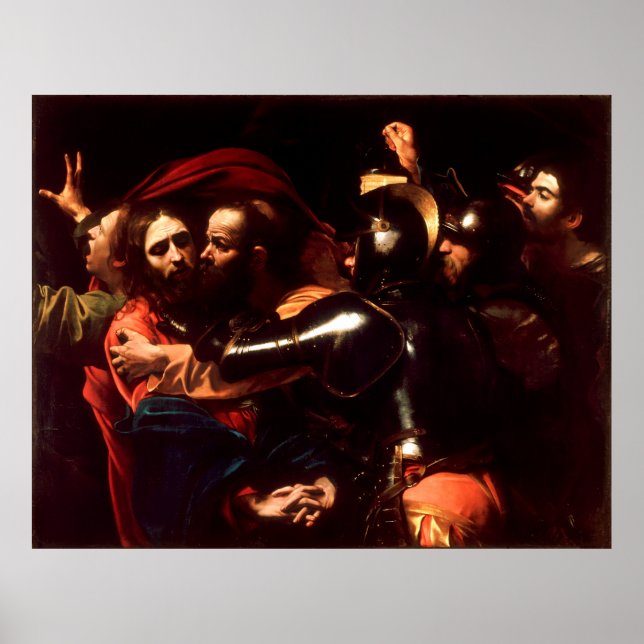 Die Einnahme Christi durch Caravaggio (1602) Poster (Vorne)