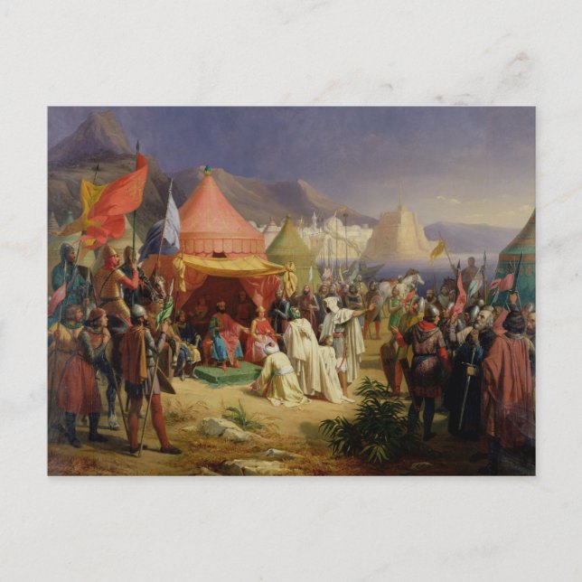 Die Einnahme von Tripolis, April 1102, 1842 Postkarte (Vorderseite)