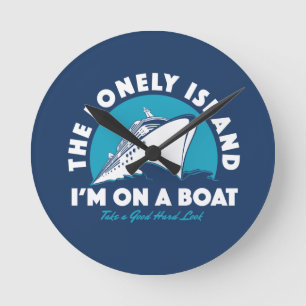 Die einsame Insel - nehmen Sie einen Blick Runde Wanduhr