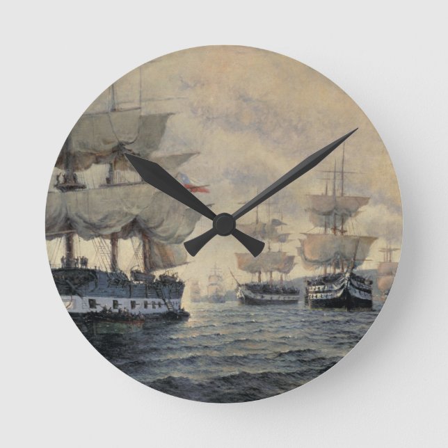 Die Einschiffung der befreienexpedition von PET Runde Wanduhr (Vorderseite)