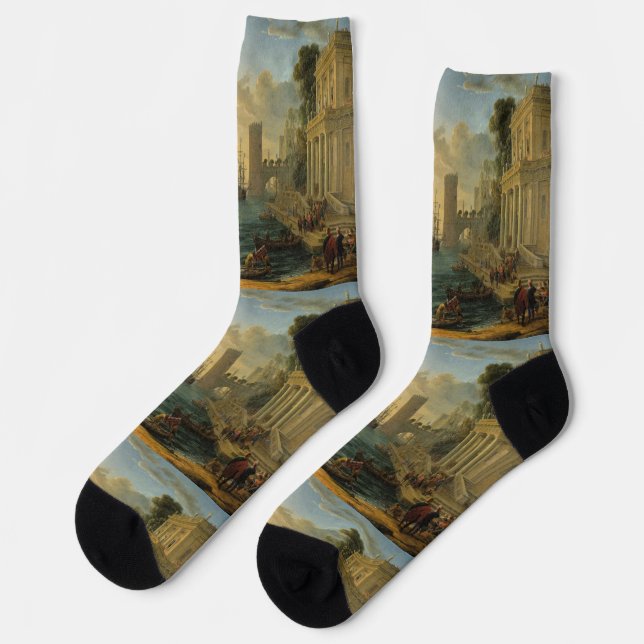 Die Einschiffung der Königin von Sheba Socken (Linkes Detail)