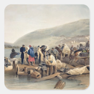 Die Einschiffung des Kranken in Balaklava Quadratischer Aufkleber