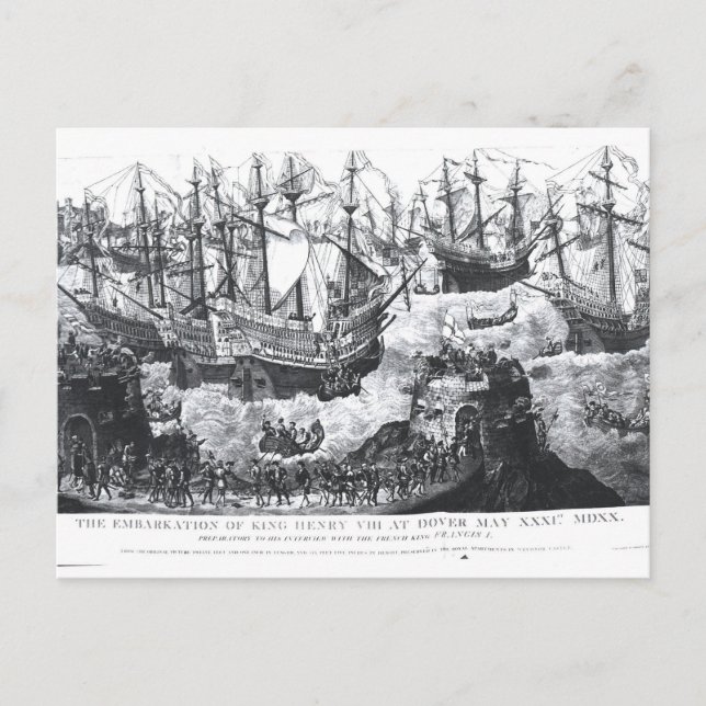 Die Einschiffung von Henry VIII in Dover Postkarte (Vorderseite)