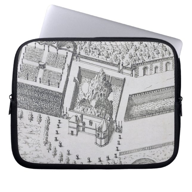 Die Einsiedlerei und der Maison Blanc am Chateau Laptopschutzhülle (Vorderseite)