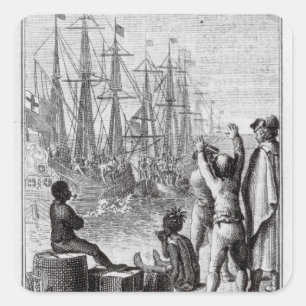 Die Einwohner von Boston Throw Quadratischer Aufkleber