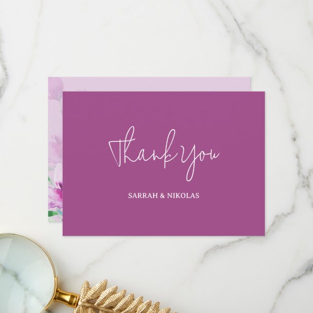 Die Einzigartigkeit der Blume der Wasserfarben des Dankeskarte (Vorderseite/Rückseite Beispiel)