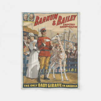 Die einzige Baby-Giraffe im Amerika-Zirkus-Plakat Fleecedecke
