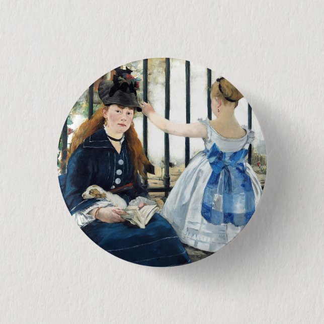 Die Eisenbahn Edouard Manet Button (Vorderseite)