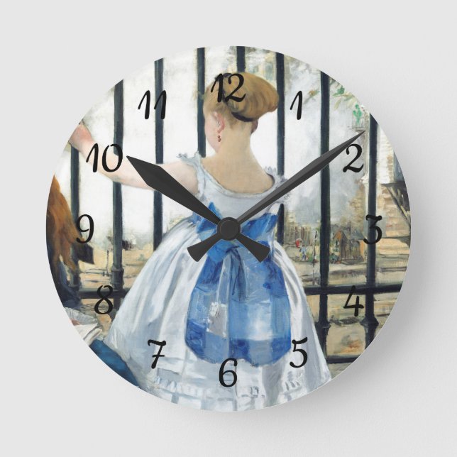Die Eisenbahn Edouard Manet Runde Wanduhr (Vorderseite)