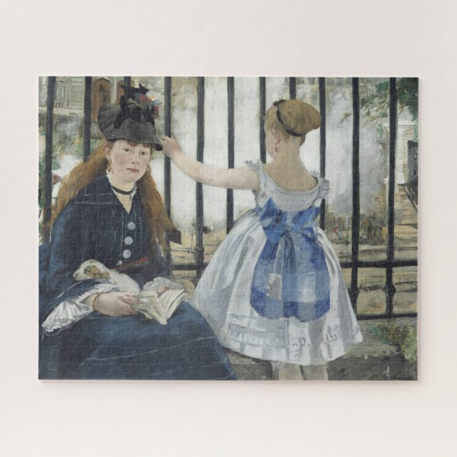 Die Eisenbahn - Kunstmalerei von Manet Puzzle (Horizontal)