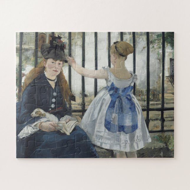 Die Eisenbahn - Kunstmalerei von Manet Puzzle (Horizontal)