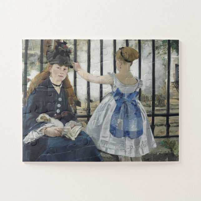 Die Eisenbahn - Kunstmalerei von Manet Puzzle (Horizontal)