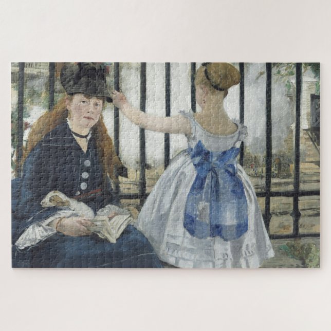 Die Eisenbahn - Kunstmalerei von Manet Puzzle (Horizontal)