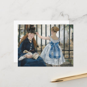 Die Eisenbahn von Eduard Manet, Kunst Postkarte