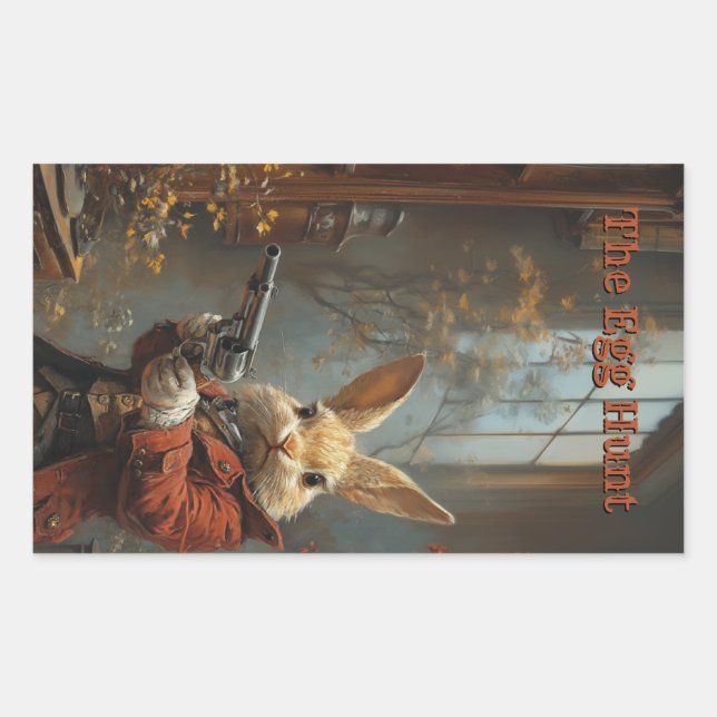 Die Eizelljagd, die Osterhasen-Jagd Rechteckiger Aufkleber (Vorderseite)