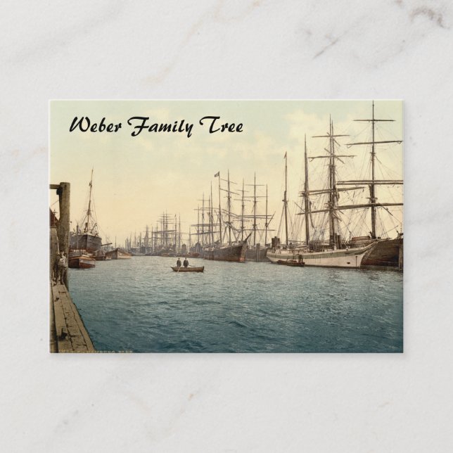 Die Elbe, Hamburg, Deutschland Visitenkarte (Vorderseite)