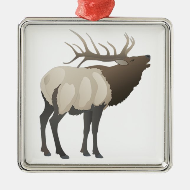 DIE ELCH-SIGNALHÖRNER SILBERNES ORNAMENT (Vorne)