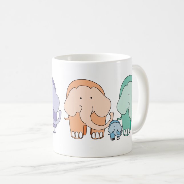 Die Elefantenfamilie Kaffeetasse (VorderseiteRechts)