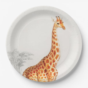 Die elegante Giraffe Pappteller
