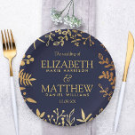 Die elegante Hochzeitskollektion der Marine und de Pappteller<br><div class="desc">Feiern Sie stilvoll mit diesen modernen und sehr trendigen Tellern für Hochzeitsfeiern. Das Design ist leicht mit Ihrer eigenen Formulierung zu personalisieren und Ihre Gäste werden begeistert sein,  wenn sie diese fabelhaften Teller sehen. Matching-Elemente finden Sie in der Auflistung.</div>