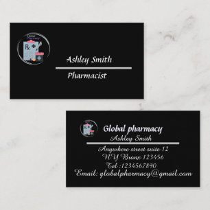 Die elegante, schwarze Apotheke Visitenkarte