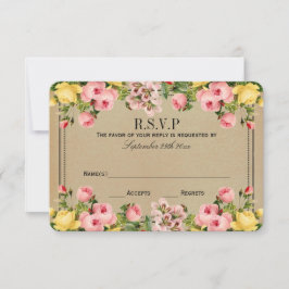 Die elegante Vintage Hochzeitskollektion RSVP Karte