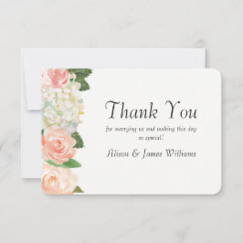 Die eleganten wedding Rosen danken Ihnen zu Dankeskarte