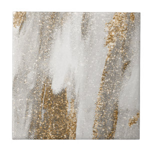 Die Eleganz der weißen und goldenen Keramik Fliese