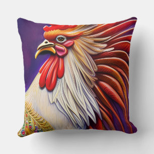 Die Eleganz des Roosters erfassen Kissen