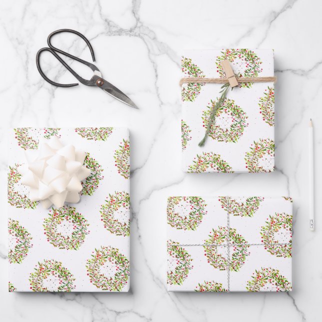 Die Eleganz des Weihnachtskreides Geschenkpapier Set (Vorderseite)