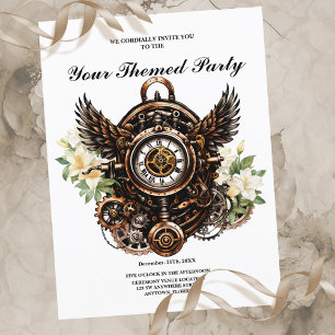 Die Eleganz von Steampunk Floral Magic Postkarte