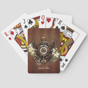 Die Eleganz von Steampunk Floral Magic Spielkarten