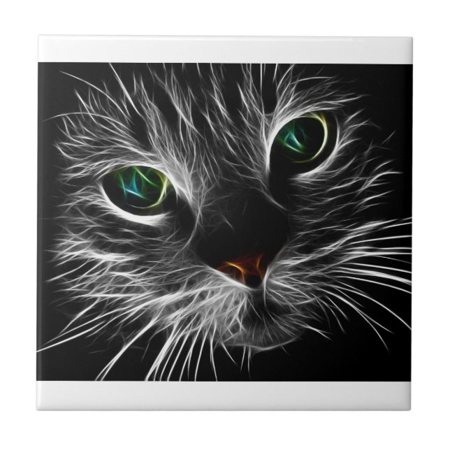 Die "elektrische" Katze Fliese (Vorderseite)