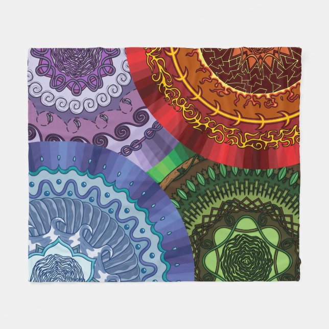 Die Elemente Mandalas Fleece Blanket (Vorderseite (Horizontal))