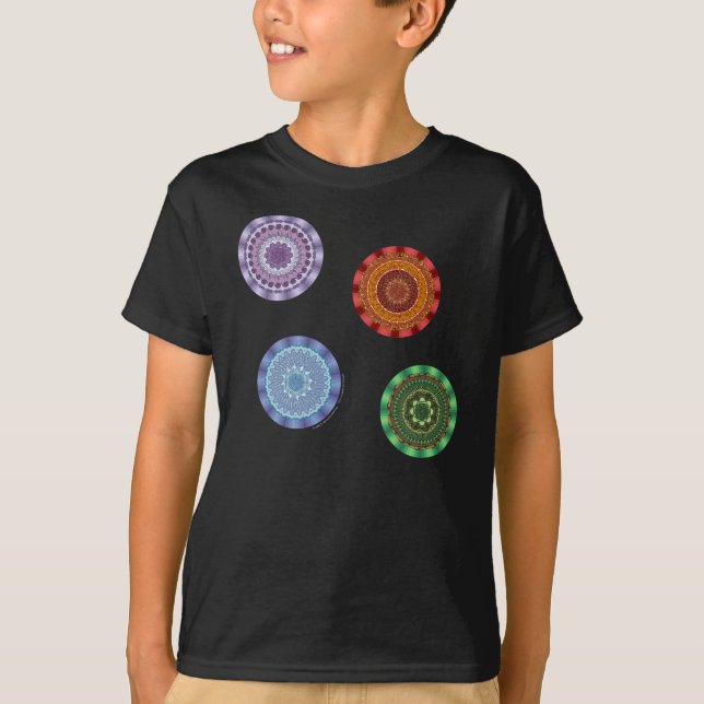 Die Elemente Mandalas Kid's and Baby Dark Shirt (Vorderseite)