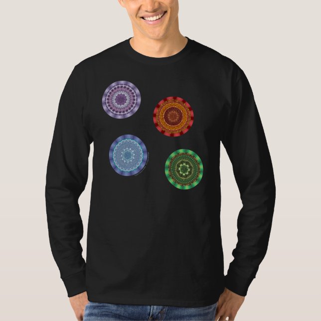 Die Elemente Mandalas Männer dunkles Shirt (Vorderseite)