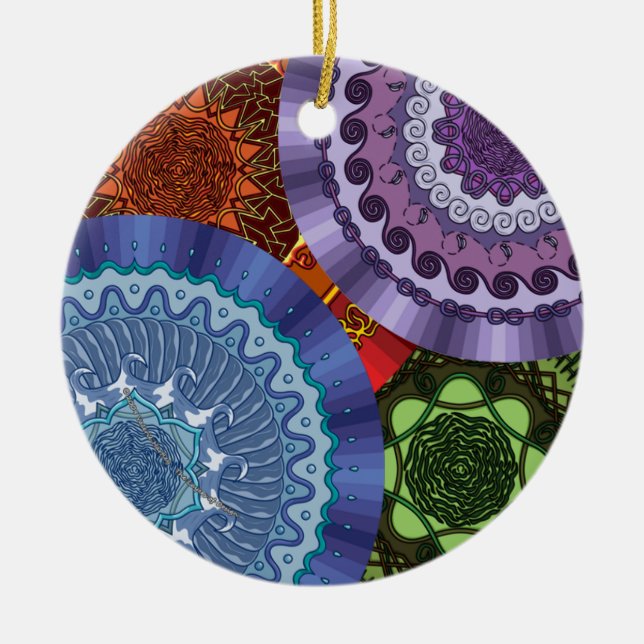Die Elemente-Mandalase-Ornament Keramik Ornament (Vorne)