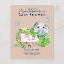 Die Elephant Baby Shower Gender Enthüllung lädt ei